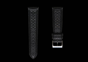 Black buffalo style leather perforated rally strap