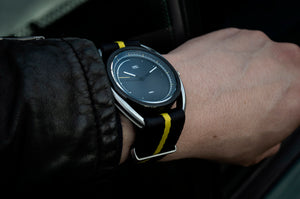 MHD SA2 Launch Edition–black - mens motorsports watch – Automatic mechanical 24 jewel miyota movement –Seat belt material nato strap - MHD watches