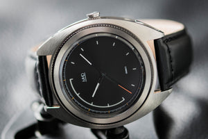 MHD AGT BLACK EDITION - stainless steel mens automatic 24 jewel mechanical miyota movement watch- black leather rally strap - MHD watches