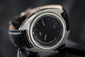 MHD AGT BLACK EDITION - stainless steel mens automatic 24 jewel mechanical miyota movement watch- black leather rally strap - MHD watches