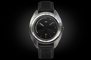 MHD AGT BLACK EDITION - stainless steel mens automatic 24 jewel mechanical miyota movement watch- black leather rally strap - MHD watches