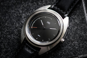 MHD AGT BLACK EDITION - stainless steel mens automatic 24 jewel mechanical miyota movement watch- black leather rally strap - MHD watches