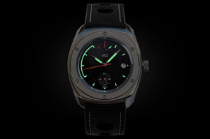 MHD Streamliner black dial watch with luminouse dial and hands 